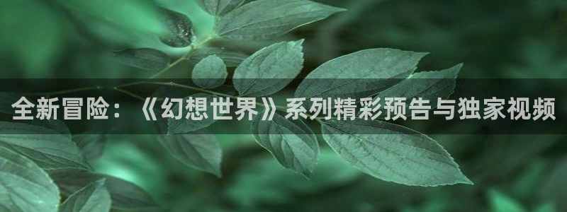 优贝娱乐官方注册登录：全新冒险：《幻想世界》系列精彩预告与独